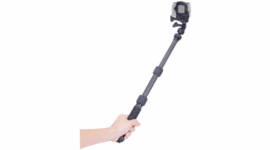 カーボン伸縮アームを自撮り棒に