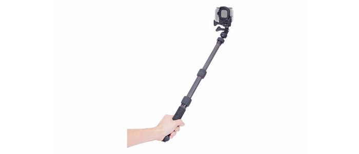 カーボン伸縮アームを自撮り棒に