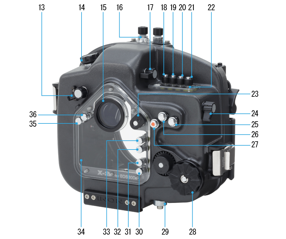 X-2 for EOS80Dの各部名称 (背面)