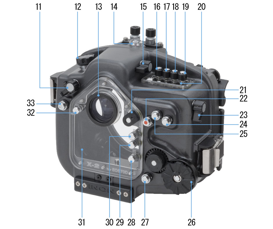 X-2 for EOS70Dの各部名称 (背面)