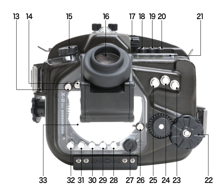 X-2 for EOS50D/40D 各部名称（背面）