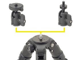 雲台部単独で三脚に取り付け可能
