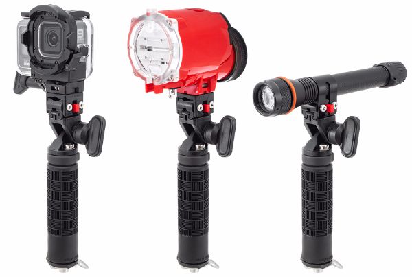GoPro、ストロボ、ライトが取り付け可能