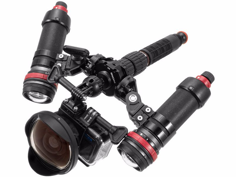 ライト2灯 + アクションカメラセット1